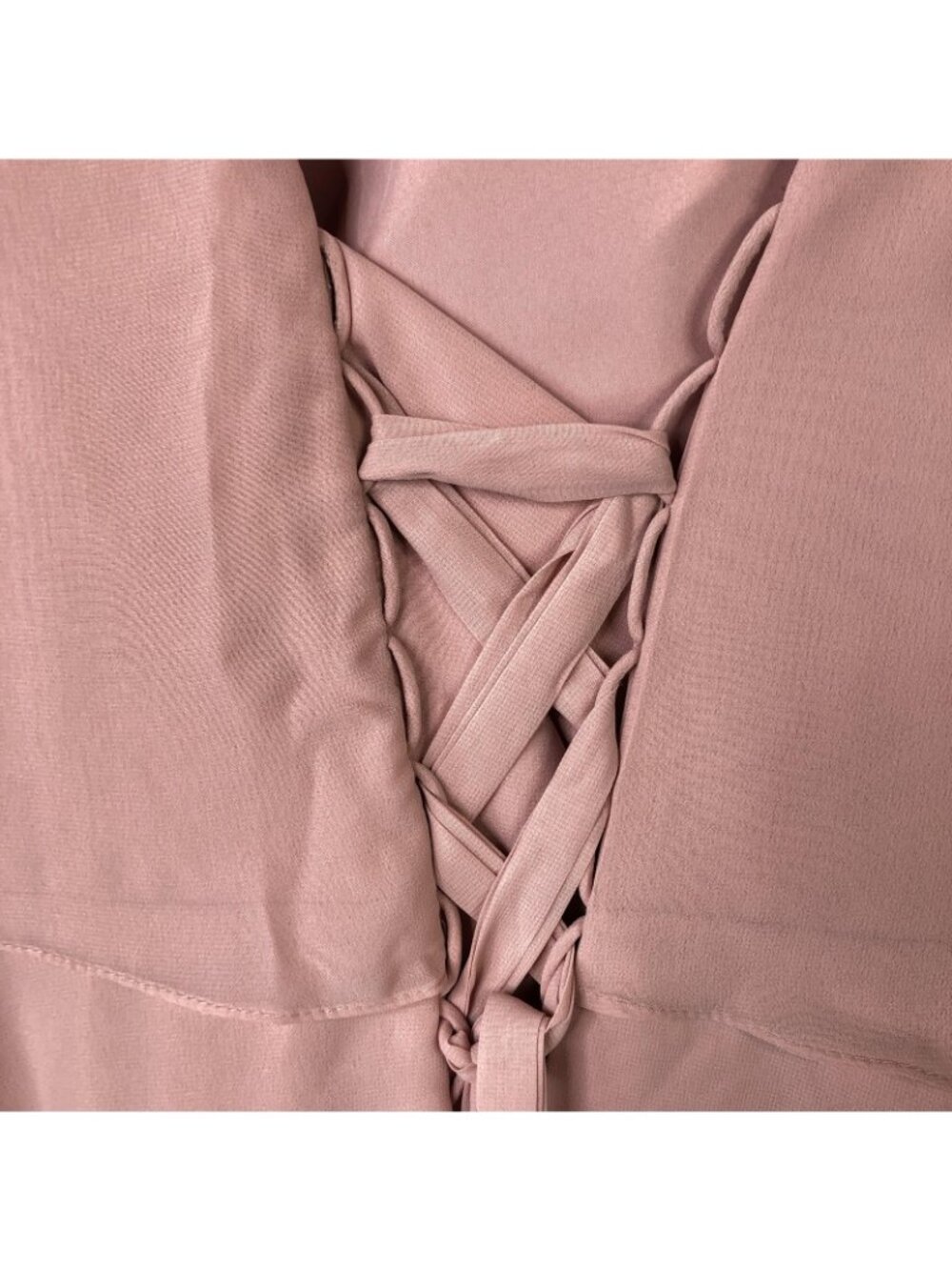 Bridesmaid Dress Womens 16 Pink Sleeveless Layered Chiffon Formal Corset Back - Picture 8 of 16